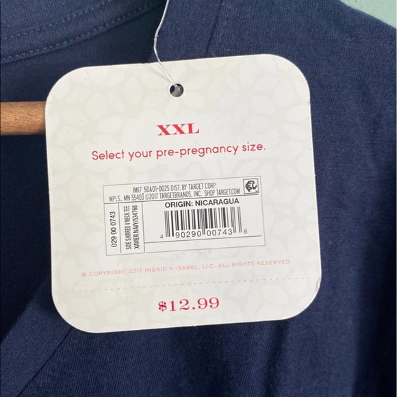Isabel Maternity V-Neck Navy T-Shirt XXL - Picture 5 of 6